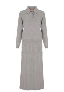 Костюм с юбкой-плиссе Silk/Cashmere, grey DOM MARINE