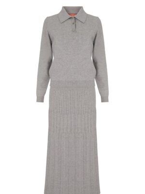 Костюм с юбкой-плиссе Silk/Cashmere, grey DOM MARINE