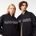 Куртка-бомбер из хлопкового твила Lacoste Unisex с вышивкой