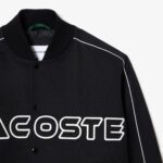 Куртка-бомбер из хлопкового твила Lacoste Unisex с вышивкой