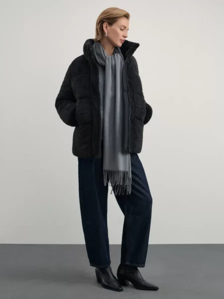 Куртка из искусственного меха с воротником-стойкой