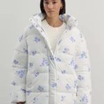 Куртка с капюшоном с цветочным принтом