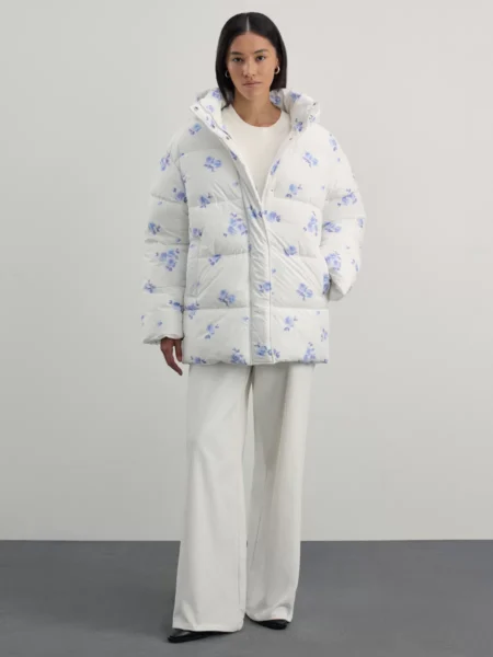 Куртка с капюшоном с цветочным принтом