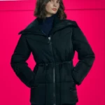 Куртка с широким вязаным воротником