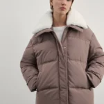 Куртка со съемным меховым воротником