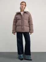 Куртка со съемным меховым воротником