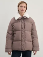 Куртка со съемным меховым воротником