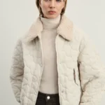 Куртка стеганая женская со съемным воротником