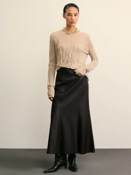 Лонгслив из вискозы с абстрактным принтом