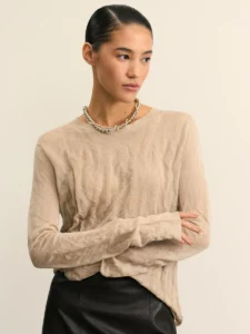 Лонгслив из вискозы с абстрактным принтом