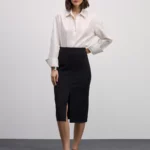 Миди юбка с разрезом