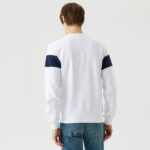 Мужская белая толстовка Lacoste Classic Fit с круглым вырезом и принтом