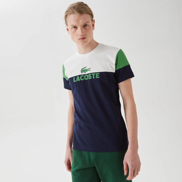 Мужская футболка Lacoste Slim Fit с круглым вырезом