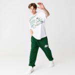 Мужская футболка Lacoste свободного кроя с круглым вырезом и принтом