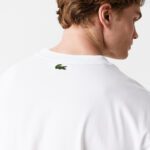 Мужская футболка Lacoste свободного кроя с круглым вырезом и принтом