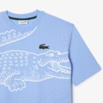 Мужская футболка Lacoste свободного кроя с круглым вырезом и принтом