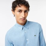 Мужская хлопковая рубашка Lacoste Slim Fit