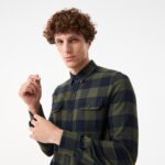 Мужская клетчатая рубашка Lacoste Slim Fit