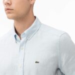Мужская льняная рубашка Lacoste Slim Fit