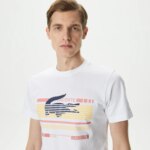 Мужская приталенная футболка Lacoste с круглым вырезом