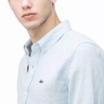 Мужская рубашка Lacoste из льна Slim Fit