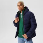 Мужская стёганная куртка Lacoste с капюшоном