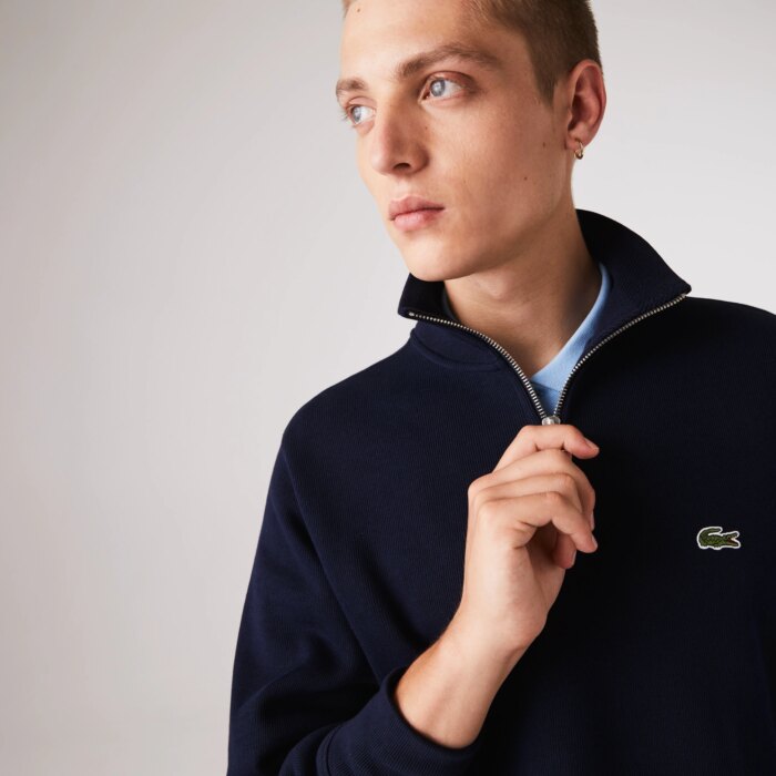 Мужская толстовка Lacoste на молнии с высоким воротом