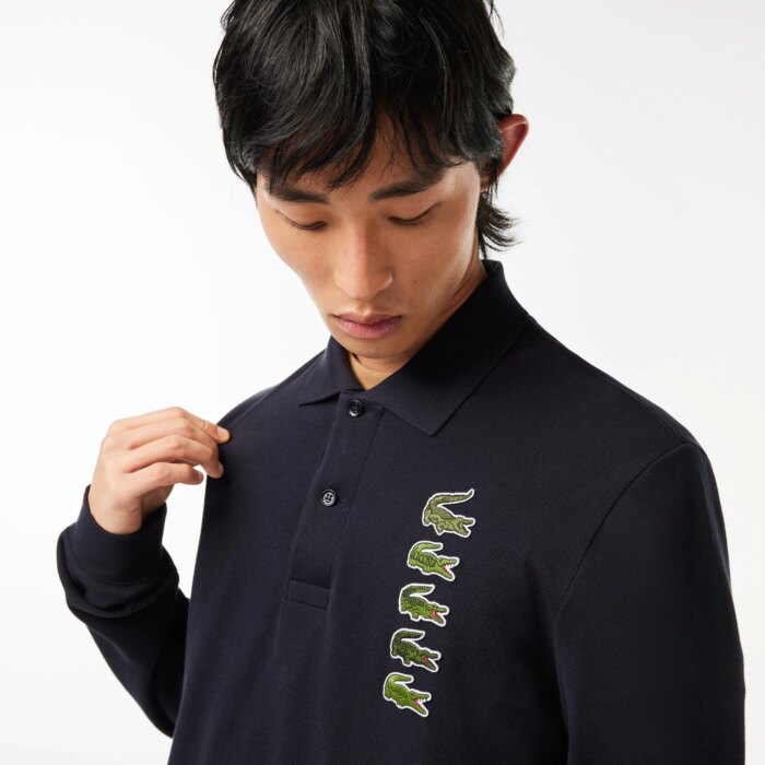 Мужское поло Lacoste L.12.12 с длинным рукавом