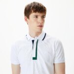 Мужское поло Lacoste с контрастным воротом