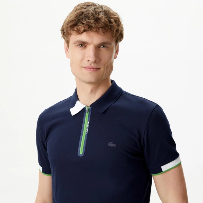 Мужское спортивное поло Lacoste на молнии