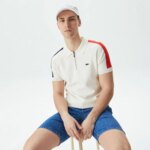 Мужское трикотажное поло Lacoste на молнии