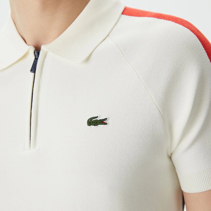 Мужское трикотажное поло Lacoste на молнии