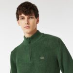 Мужской хлопковый свитер Lacoste на молнии