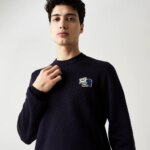 Мужской свитер Lacoste с вышивкой и круглым вырезом