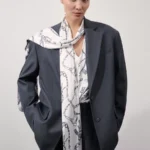 Однобортный жакет из поливискозы с шерстью в составе