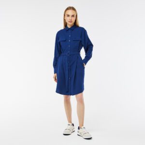 Платье Lacoste Regular Fit с длинными рукавами и поясом