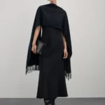 Платье миди из вискозы приталенное