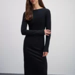 Платье миди с драпировкой из вискозы