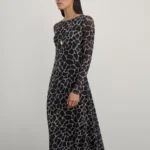 Платье-сетка с анималистичным принтом