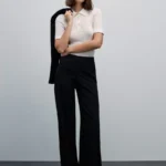 Прямые брюки из вискозы с эластичной талией