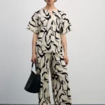 Прямые брюки с принтом