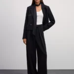 Прямые брюки с защипами из смесовой вискозы