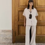 Прямые хлопковые брюки с эластичным поясом