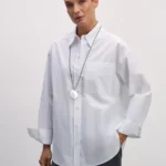 Рубашка оверсайз из хлопка с карманом