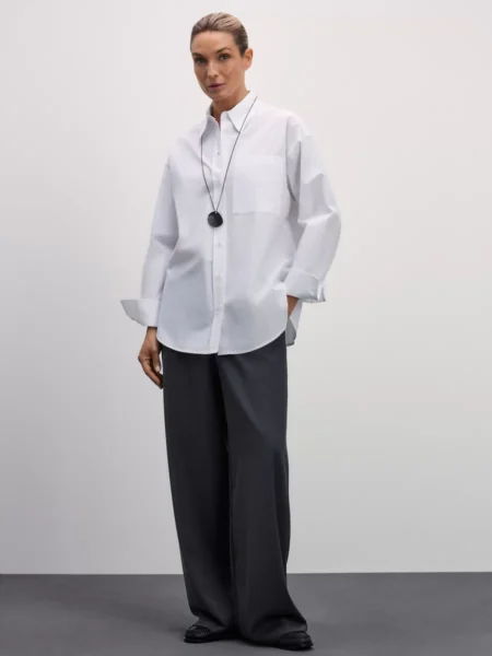 Рубашка оверсайз из хлопка с карманом