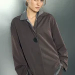 Рубашка свободного кроя из вискозы