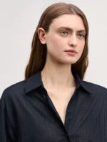 Рубашка в фактурную полоску из хлопка