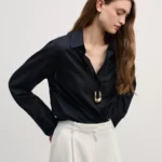 Рубашка в фактурную полоску из хлопка