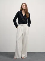 Рубашка в фактурную полоску из хлопка