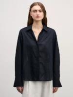 Рубашка в фактурную полоску из хлопка